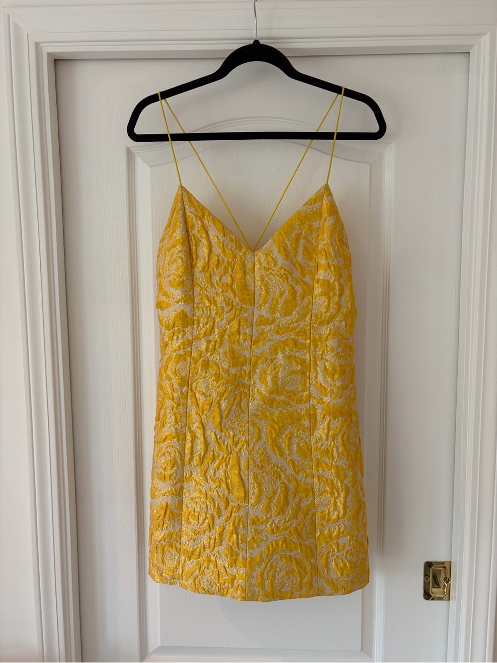 Alice + Olivia Yellow Floral Jacquard Mini Dress